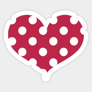 Color of The Year 2023 Viva Magenta Polkadot Heart Sticker